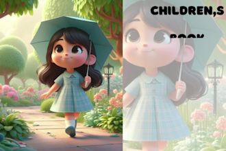 create pixar style childrens book illustration using ai