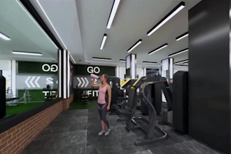 do 3d interior and exterior sport complex, soccer stadium