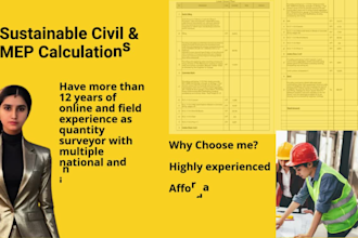 do your residential and commercial boqs civil and mep takeoffs calculations