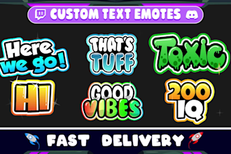 draw text emote for streamer twitch or discord fast delivery