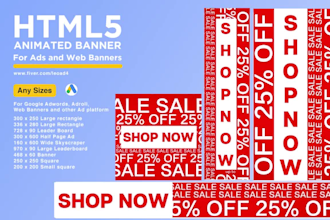 convert design, PSD, or ai to HTML5 animated web banners