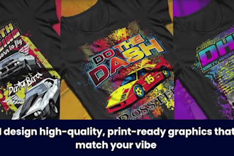 design custom t shirt graphics for streetwear, merch, pod, or apparel bra