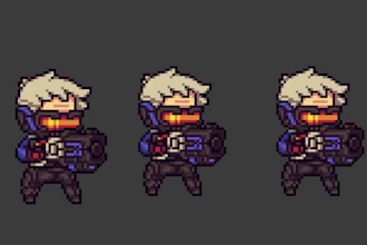 do pixel art character and animation