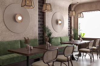 do interior design and render for cafe, restaurant, bar, lounge