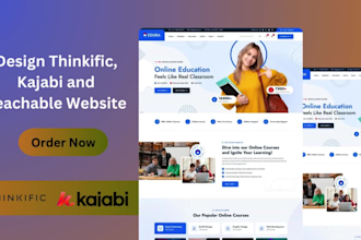 design thinkific kajabi teachable podia online course website with sales funnel