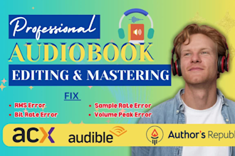 fix rejected acx audiobook, fix bit rate, sample rate, peak, rms errors audible