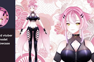 design and rig live2d model for 2d vtuber studio live2d vtuber commission live2d