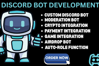 build custom discord bot autorole moderation bot game crypto airdrop chatbot