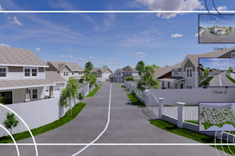 create 3d exterior design for house