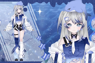 draw and rig live2d vtuber model, live2d rigging vtuber model, vtuber commission
