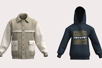 make 3d clothing with renders, lighting and animation