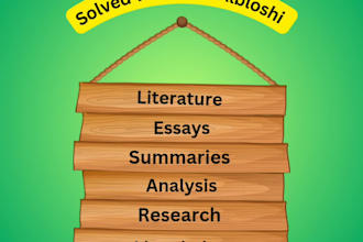 write english literature assignments ,essays, summaries and analysis