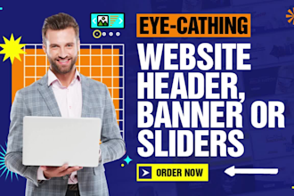 create website header, facebook header, twitter header, banners or sliders