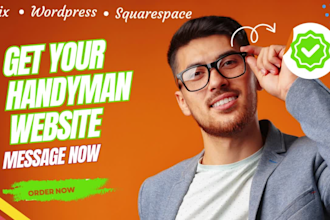 design handyman plumber cleaning or booking website on wordpress wix squarespace