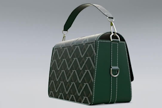 do a realistic 3d bag design, 3d bag model, 3d fashion bag, 3d bag animation