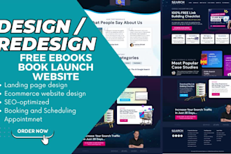 build design redesign offer author landing page, kids book landing page website