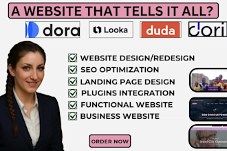design business website on dorik, duda, looka, dora redesign website