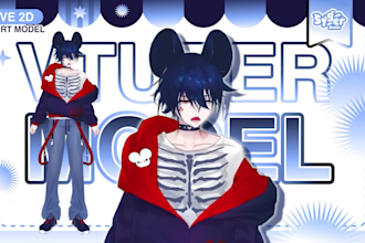 design live 2d vtuber model and rig in high quality
