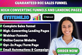 design systeme io landing page, systeme io funnel, webinar funnel, sequence