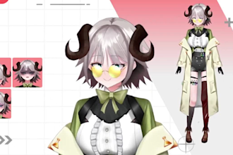 draw and rig 2d vtuber model, anime vtuber model, pngtuber, live2d rigging