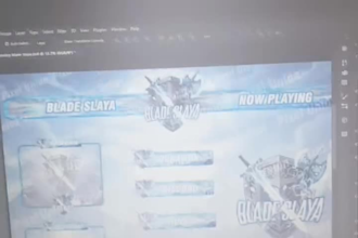 create professional gaming overlay, panels, logo and animated designs