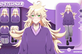 design and rig nsfw vtuber in live2d vtuber model for streaming 3d vtuber