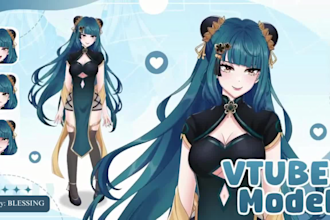 draw and rig live2d vtuber model vtube studio 2d anime 2d vtuber commission rig