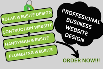 create solar website landing page, construction website, handyman, roofing site
