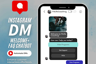 create a custom instagram dm welcome message and faq bot