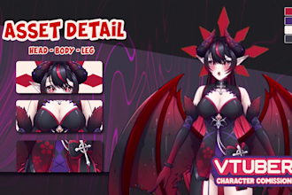 create live2d vtuber rigging with anime character manga style