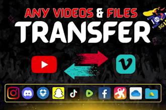 transfer videos from any platform to youtube or vimeo