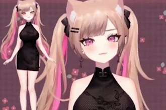 draw male and female 2d vtuber model, live2d character, 2d vtuber rigging