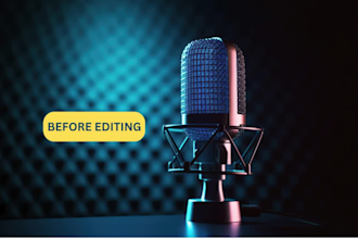 edit, mix master, enhance, fix audio for podcast background noise removal