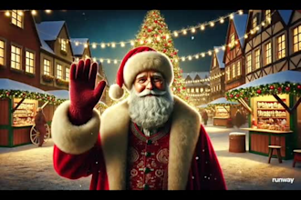 create ai santa christmas and new year greeting videos with thanksgiving lyrics