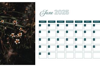 do custom printable calendar, planner ,book cover design