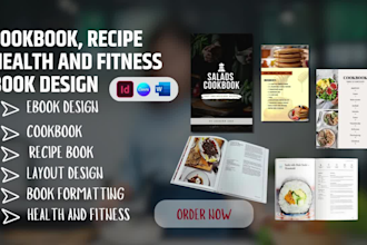 write, format, design cookbook, recipe ebook, layout design, health and fitness