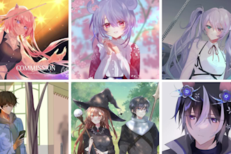 draw cute girl boy anime profile for you, human draw