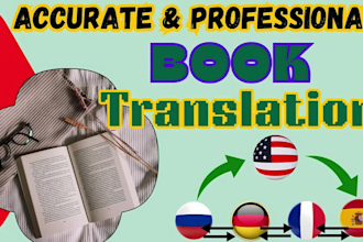 do book translation, translate english to spanish, german translation
