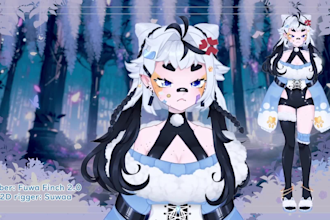 design vtuber rigging live2d model in anime style for streaming