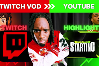 edit, clip twitch vods  highlights, shorts and repurposing