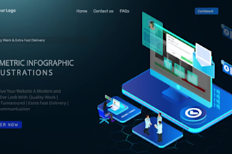 design a colorful flat and isometric illustration