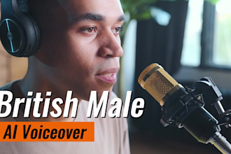 create realistic professional male ai voiceover in british english