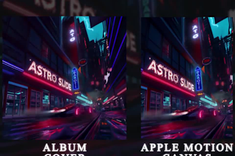 create animated spotify canvas music lyric video album cover or metal artwork