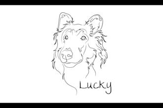 draw line art pet memorial tattoo sketch in unique style