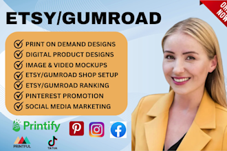 etsy store setup gumroad etsy digital products etsy shop etsy seo etsy pod