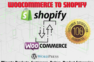 migrate, transfer or move shopify to wordpress, woocommerce