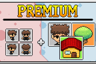 create 16x16 to 32x32 pixel art sprite sheets for characters or objects