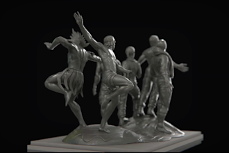 sculpt highly detailed 3d statue 3d printing 3d model sculpture figurine toy