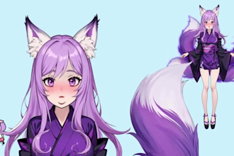 draw custom and rig live2d vtuber model live2d vtuber commission 2d vtuber model