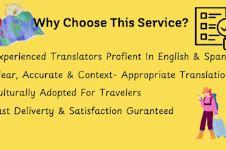 translate tourism and travel documents from english to spanish vice versa
